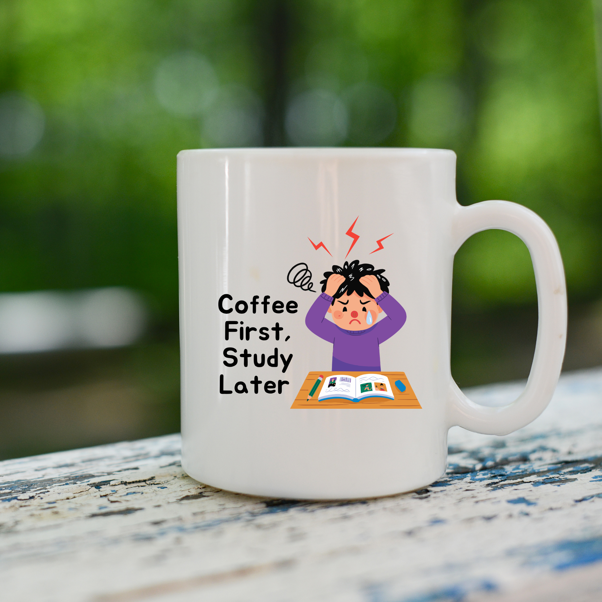 Coffee First Study Later Mug for Kids | Funny Kids Coffee Cup | Gift Mug India | Cute Coffee Mug | Morning Funny Coffee Cup | Ceramic Coffee Cup Office Gift |