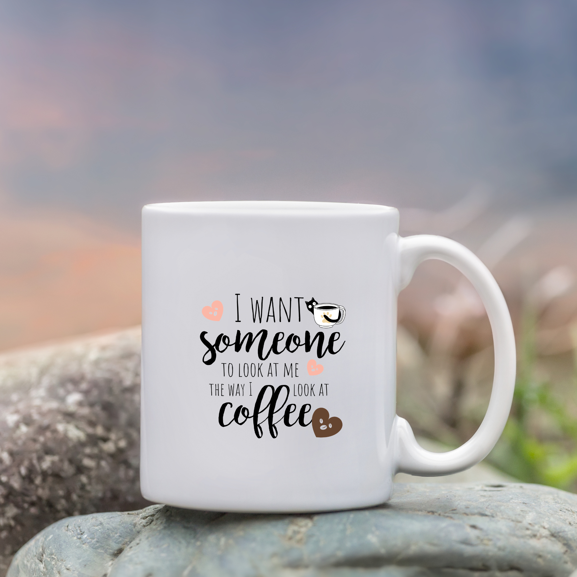 I Want Someone To Look At Me The Way I Look At Coffee | | Cute Coffee Mug | Morning Funny Coffee Cup | Ceramic Coffee Cup Office Gift |